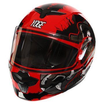 Мотошлем модуляр (flip-up) YOGE Пасть крокодила M-9399-1 M-L черный-красный L (58-61) M-9399-1 фото