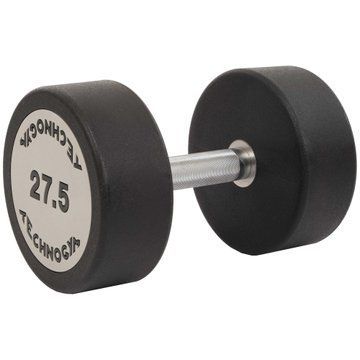Гантель цільна професійна з поліуретановим покриттям TECHNOGYM TG-1834-27_5 1шт 27,5кг чорний-сірий TG-1834-27_5 фото