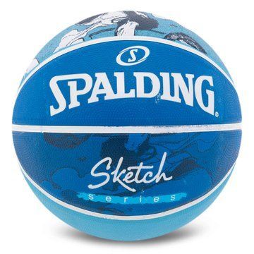 Мяч баскетбольный резиновый SPALDING SKETCH DRIBBLE 84448Y размер 7 синий 84448Y фото