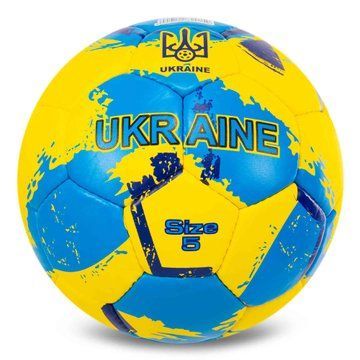 Мяч футбольный BALLONSTAR UKRAINE FB-7579 №5 PU желтый-синий FB-7579 фото