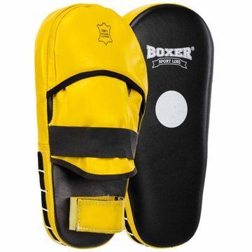 Лапа боксерская прямая тренировочная удлиненная кожа BOXER 2007-01 40х21х4,5см 2штуки цвета в ассортименте 2007-01 фото