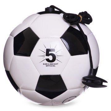 Мяч футбольный тренажер на веревке для тренировки техники SP-Sport OFFICIAL FB-6883-5 №5 черный-белый FB-6883-5 фото