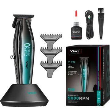 Машинка для стрижки волосся з потужним мотором XPRO VGR V-992 GREEN з насадками 1-2-3 мм ws85549 фото