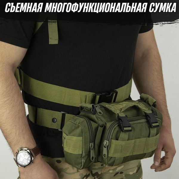 Рюкзак тактичний 55л з трьома підсумками! Якісний штурмовий для походу подорожей великий рюкзак баул ws41838 фото