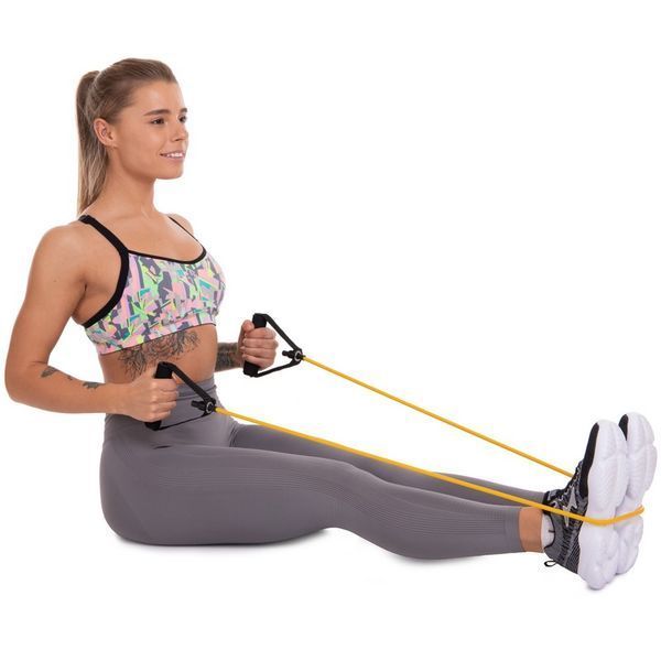 Эспандер многофункциональный для фитнеса 5 жгутов Resistance Band Zelart ET-500 в чехле разноцветный ET-500 фото