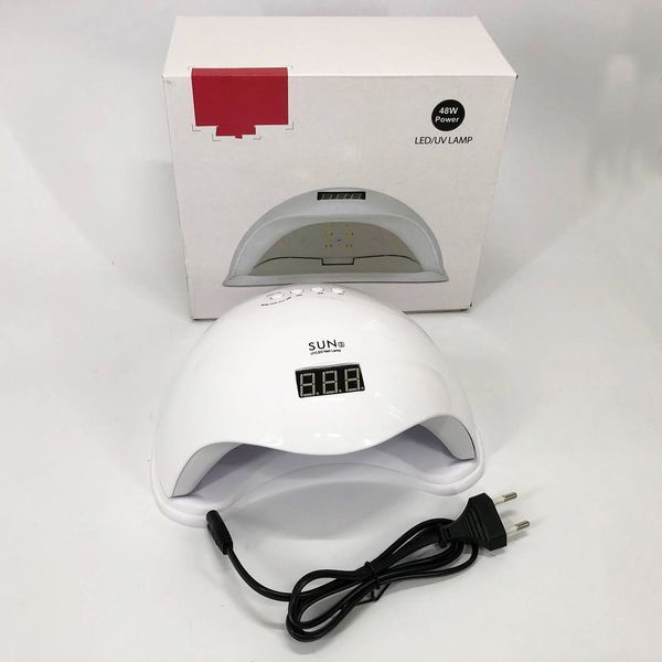 Лампа для манікюру Sun 5 nail lamp FD93-1 led для сушіння гель лаку з таймером для домашнього використання ws97876 фото
