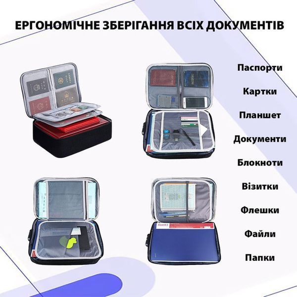 Дорожный кейс сумка органайзер для хранения документов и гаджетов с кодовым замком. Цвет: серый ws52355 фото