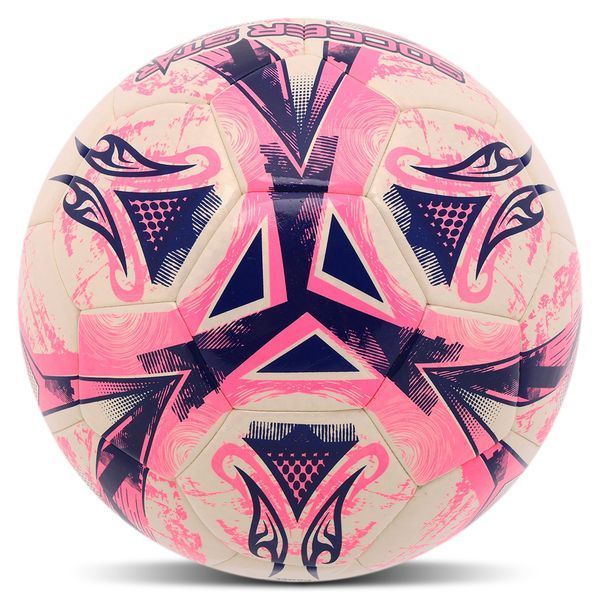 М'яч футбольний HYBRID SOCCER STAR TO-TOWN FB-4517 №5 PU білий-рожевий FB-4517 фото