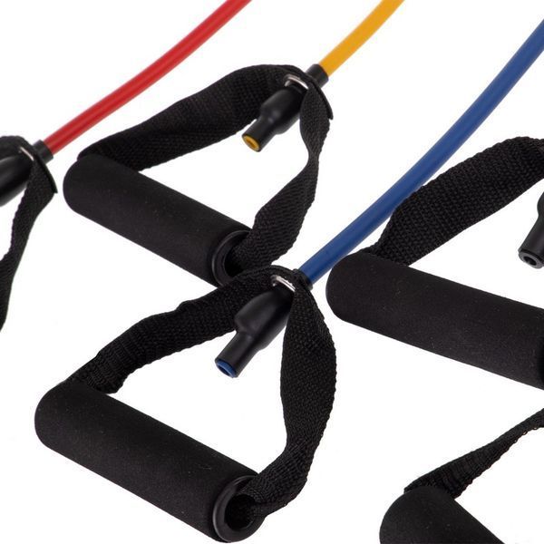 Эспандер многофункциональный для фитнеса 5 жгутов Resistance Band Zelart ET-500 в чехле разноцветный ET-500 фото