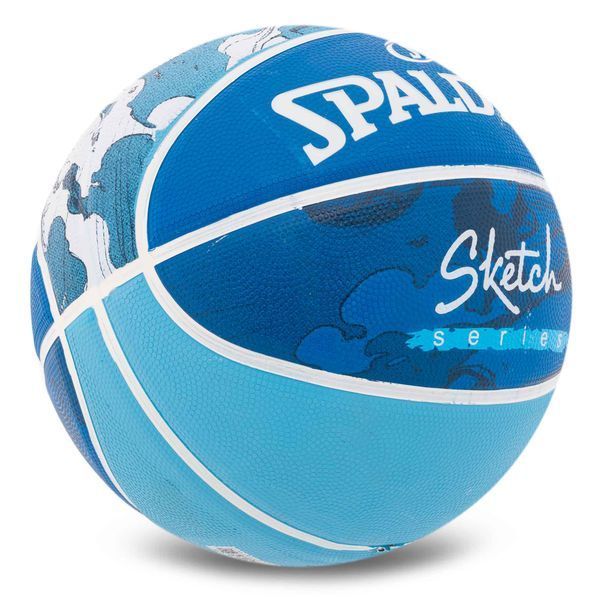 Мяч баскетбольный резиновый SPALDING SKETCH DRIBBLE 84448Y размер 7 синий 84448Y фото