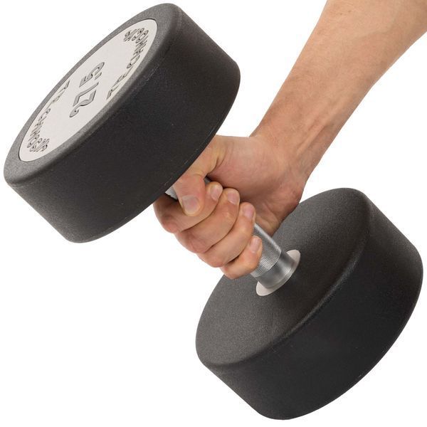Гантель цільна професійна з поліуретановим покриттям TECHNOGYM TG-1834-27_5 1шт 27,5кг чорний-сірий TG-1834-27_5 фото