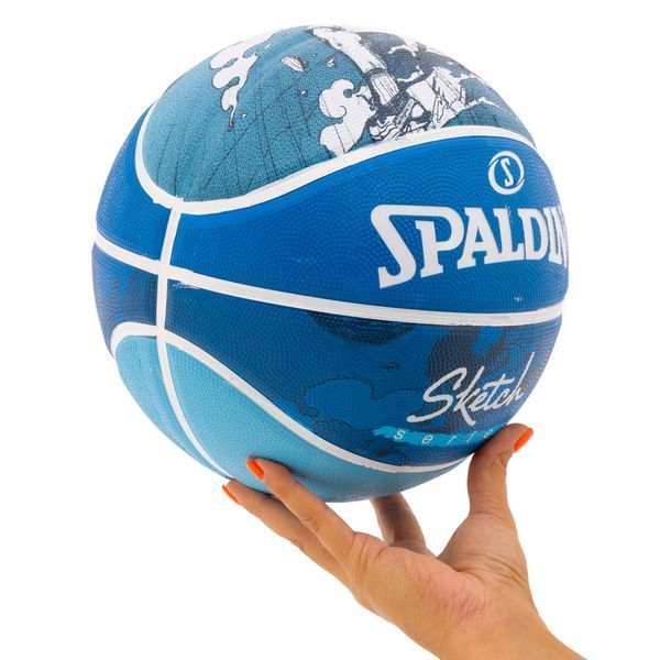 Мяч баскетбольный резиновый SPALDING SKETCH DRIBBLE 84448Y размер 7 синий 84448Y фото