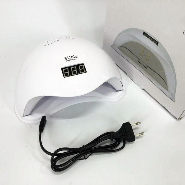 Лампа для манікюру Sun 5 nail lamp FD93-1 led для сушіння гель лаку з таймером для домашнього використання ws97876 фото