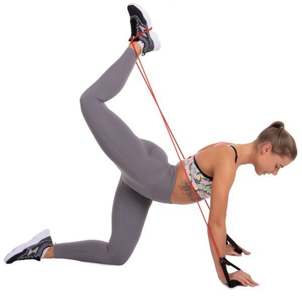 Эспандер многофункциональный для фитнеса 5 жгутов Resistance Band Zelart ET-500 в чехле разноцветный ET-500 фото