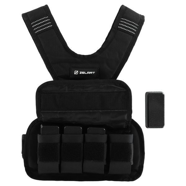 Жилет утяжелитель с регулируемым весом Zelart WEIGTH VEST TA-7812-10 вес-1-10кг серый TA-7812-10 фото