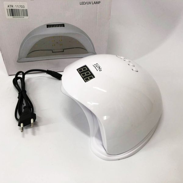 Лампа для манікюру Sun 5 nail lamp FD93-1 led для сушіння гель лаку з таймером для домашнього використання ws97876 фото