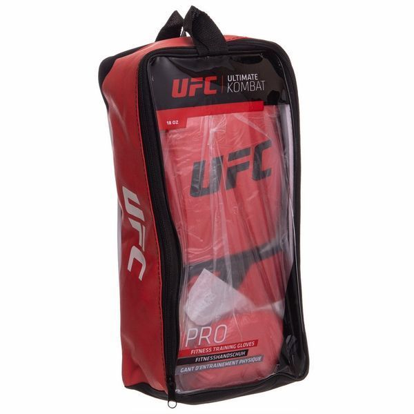 Перчатки боксерские на липучке PU UFC PRO Fitness UHK-75111 18 унций красный 18 унции UHK-75111 фото