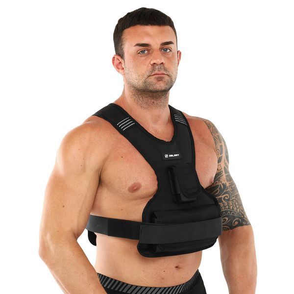 Жилет утяжелитель с регулируемым весом Zelart WEIGTH VEST TA-7812-10 вес-1-10кг серый TA-7812-10 фото