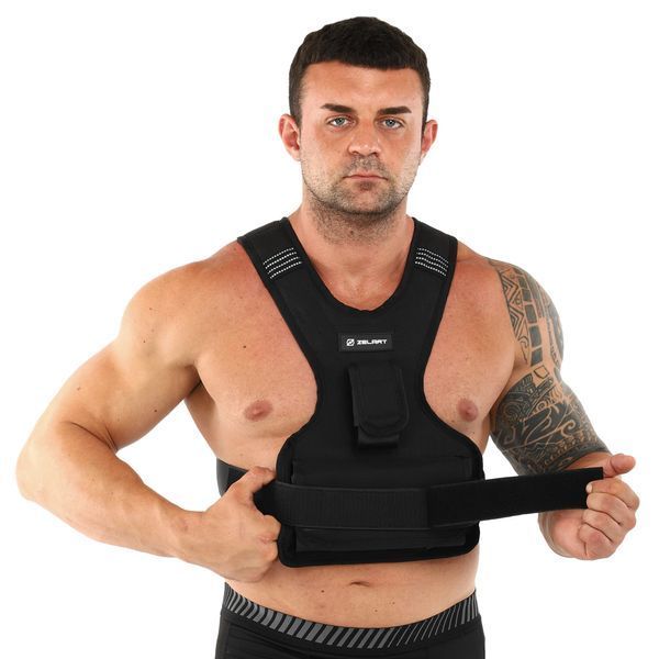 Жилет утяжелитель с регулируемым весом Zelart WEIGTH VEST TA-7812-10 вес-1-10кг серый TA-7812-10 фото