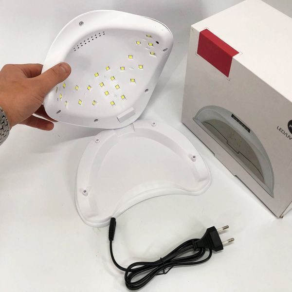 Лампа для манікюру Sun 5 nail lamp FD93-1 led для сушіння гель лаку з таймером для домашнього використання ws97876 фото