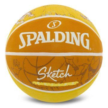 Мяч баскетбольный резиновый SPALDING SKETCH CRACK 84450Y размер 7 желтый 84450Y фото