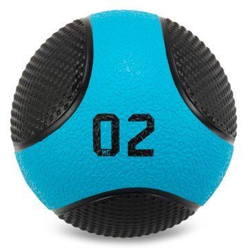 М'яч медичний медбол Medicine Ball LiveUp LP8112-2 2 кг чорний-синій LP8112-2 фото