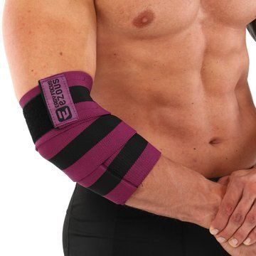 Бинты на локти для жима BUNDLED ELBOW SLEEVE EZOUS A-11-E 2шт черный-фиолетовый A-11-E фото