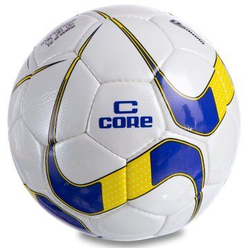 М'яч футбольний CORE DIAMOND CR-024 №5 PU білий-синій-жовтий CR-024 фото