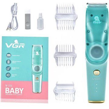 Машинка з витяжкою для стрижки дітей та немовлят VGR V-151 Baby зі змінними насадками ws88662 фото