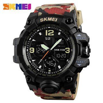 Часы наручные мужские SKMEI 1155BAG RED CAMO, брендовые мужские часы. Цвет: красный камуфляж ws94636-1 фото