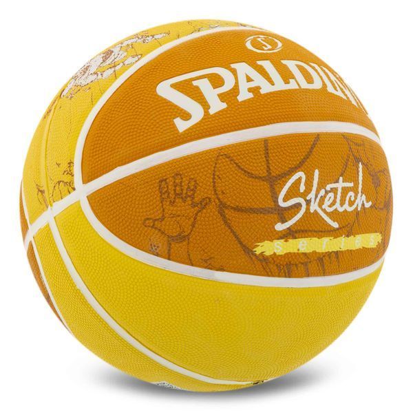 Мяч баскетбольный резиновый SPALDING SKETCH CRACK 84450Y размер 7 желтый 84450Y фото