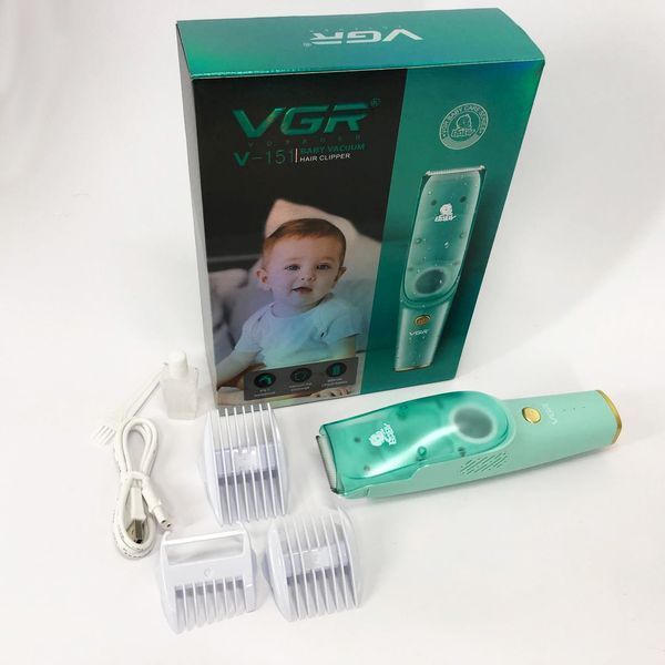 Машинка з витяжкою для стрижки дітей та немовлят VGR V-151 Baby зі змінними насадками ws88662 фото