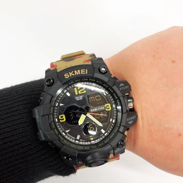 Часы наручные мужские SKMEI 1155BAG RED CAMO, брендовые мужские часы. Цвет: красный камуфляж ws94636-1 фото