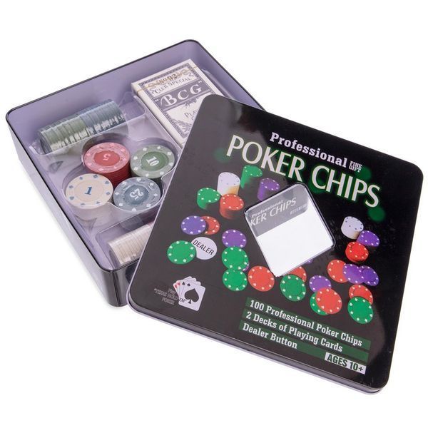 Набор для покера в металлической коробке Professional Poker chips SP-Sport IG-2033 100 фишек IG-2033 фото