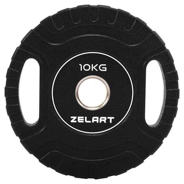 Блини диски CPU покриття 2 Handle металева втулка Zelart TA-3438-10 o51мм 10кг чорний TA-3438-10 фото