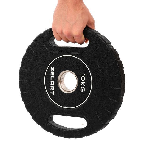Блини диски CPU покриття 2 Handle металева втулка Zelart TA-3438-10 o51мм 10кг чорний TA-3438-10 фото