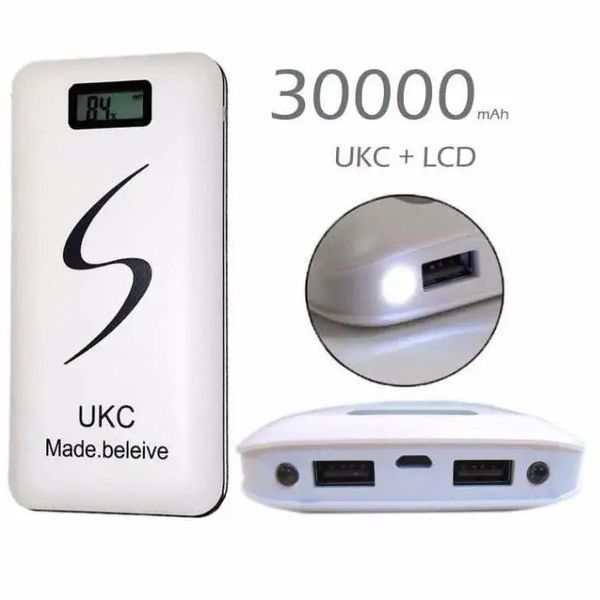 Портативне мобільне заряджання Power Bank 30000/9600mAh UKC, Умб зарядне power bank. Колір: білий ws33715 фото