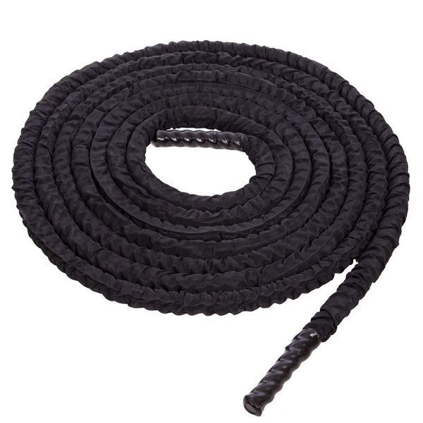 Канат для кросфіту в захисному рукаві Combat Battle Rope BATTLE ROPE Zelart FI-5719-12 12м чорній FI-5719-12 фото