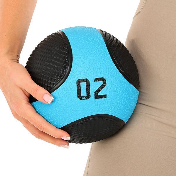 М'яч медичний медбол Medicine Ball LiveUp LP8112-2 2 кг чорний-синій LP8112-2 фото