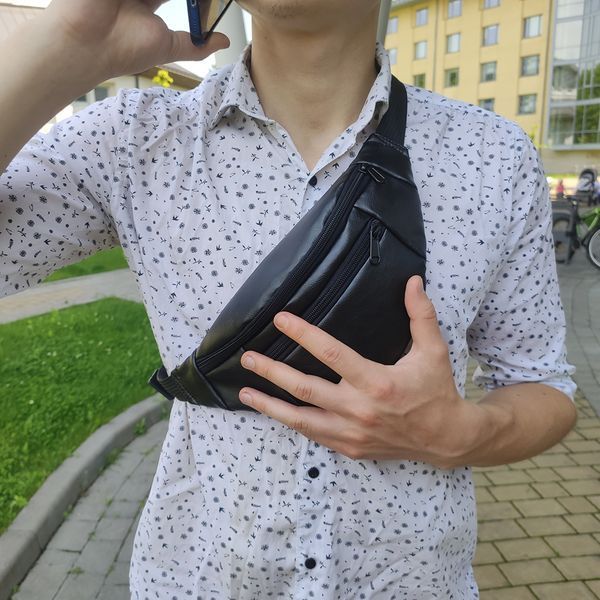 Сумка на пояс. Сумка через плечо. бананка мужская/женская. Цвет: черный ws52361 фото