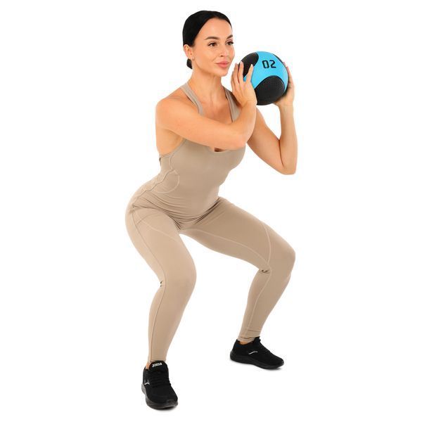 М'яч медичний медбол Medicine Ball LiveUp LP8112-2 2 кг чорний-синій LP8112-2 фото