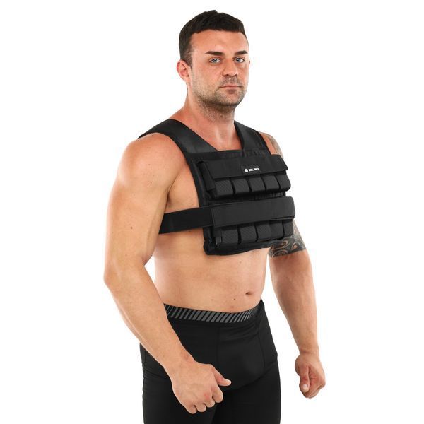 Жилет утяжелитель с регулируемым весом Zelart WEIGTH VEST TA-7815-20 вес-1-20кг черный TA-7815-20 фото