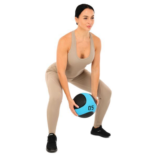 М'яч медичний медбол Medicine Ball LiveUp LP8112-5 5кг чорний-синій LP8112-5 фото