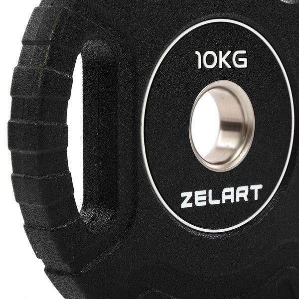 Блини диски CPU покриття 2 Handle металева втулка Zelart TA-3438-10 o51мм 10кг чорний TA-3438-10 фото