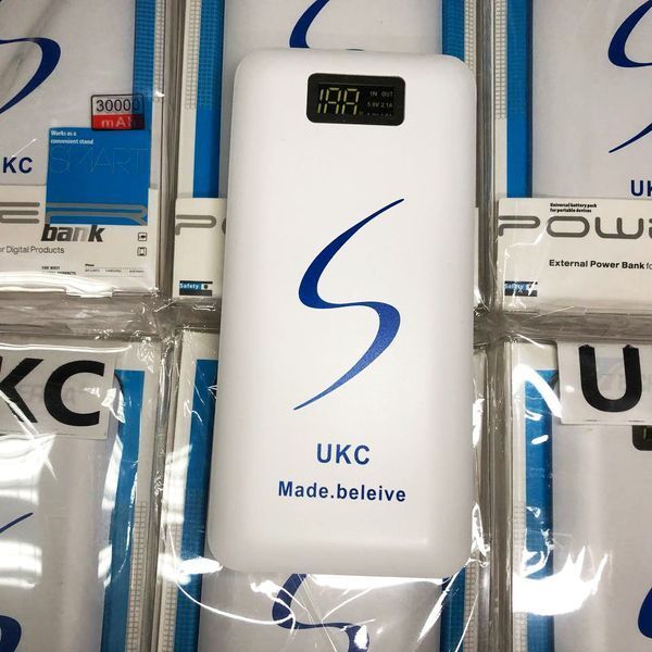 Портативне мобільне заряджання Power Bank 30000/9600mAh UKC, Умб зарядне power bank. Колір: білий ws33715 фото