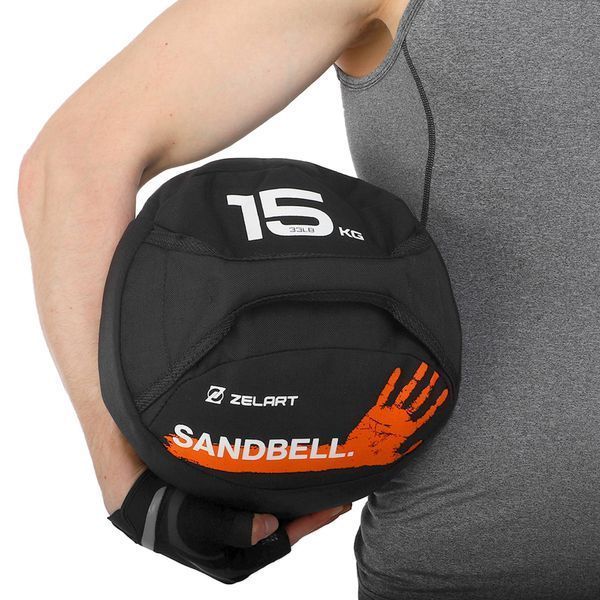 Насыпная гиря песочная SandBell Crossfit Zelart TA-7823-15-1 вес 15кг черный TA-7823-15-1 фото