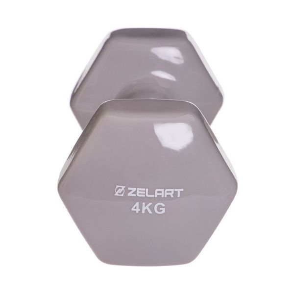 Гантель для фитнеса виниловая Zelart TA-2777-4 1шт 4кг цвета в ассортименте TA-2777-4 фото