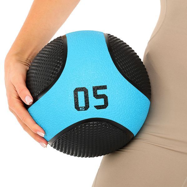 М'яч медичний медбол Medicine Ball LiveUp LP8112-5 5кг чорний-синій LP8112-5 фото