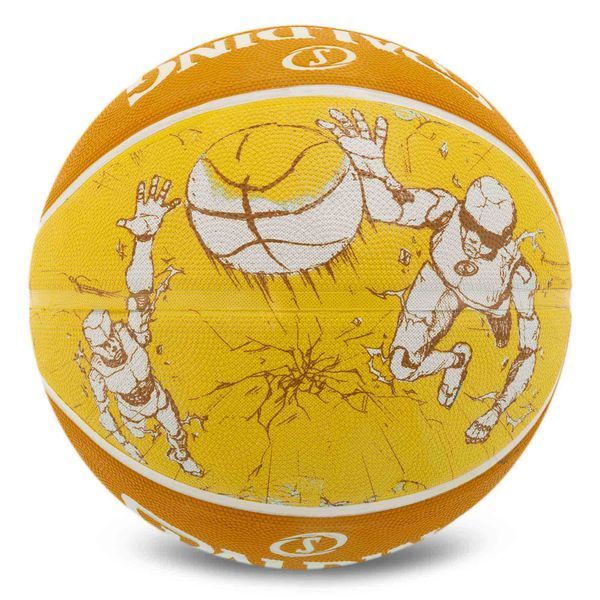 Мяч баскетбольный резиновый SPALDING SKETCH CRACK 84450Y размер 7 желтый 84450Y фото