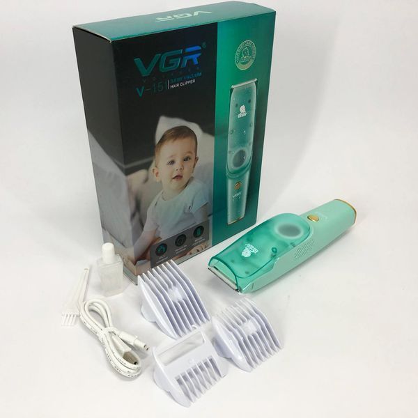 Машинка з витяжкою для стрижки дітей та немовлят VGR V-151 Baby зі змінними насадками ws88662 фото